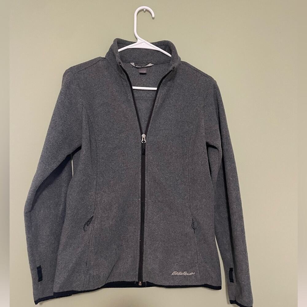 Eddie Bauer Fleece Zip Up, Women’s Small, Gray -great for outdoors & casual wear